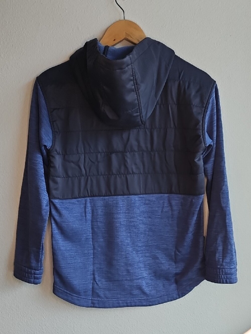 Columbia Blue Hybrid Fleece Hooded Kids Jacket Size Large 14/16 - Picture 4 of 13
